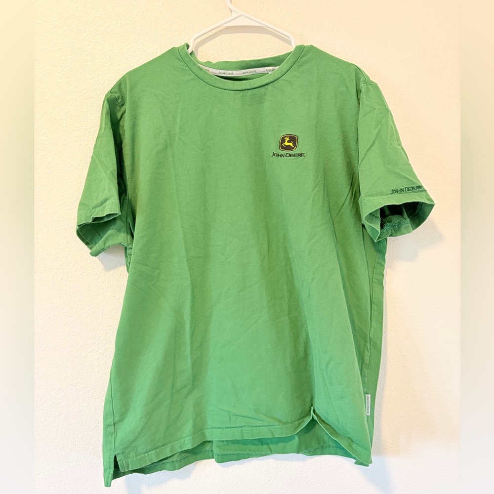 John Deere Green Embroidered Logo T-Shirt XL Men’s Cotton Short Sleeve Tee